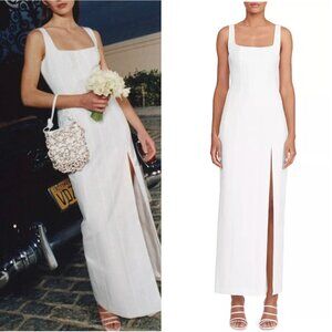 NWT STAUD Portrait Maxi Dress Gown Sz6 White Cocktail Wedding Party